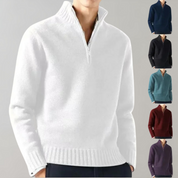 Quarter Zip Jumper - Men's Regular Fit Half Zip Knitted Sweater 