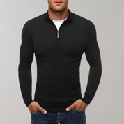 Long Sleeve T-Shirt - Half Zip - Slim Fit - Quarter Zip Shirt - Men's Shirts