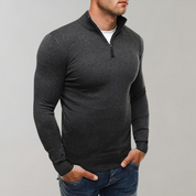 Long Sleeve T-Shirt - Half Zip - Slim Fit - Quarter Zip Shirt - Men's Shirts