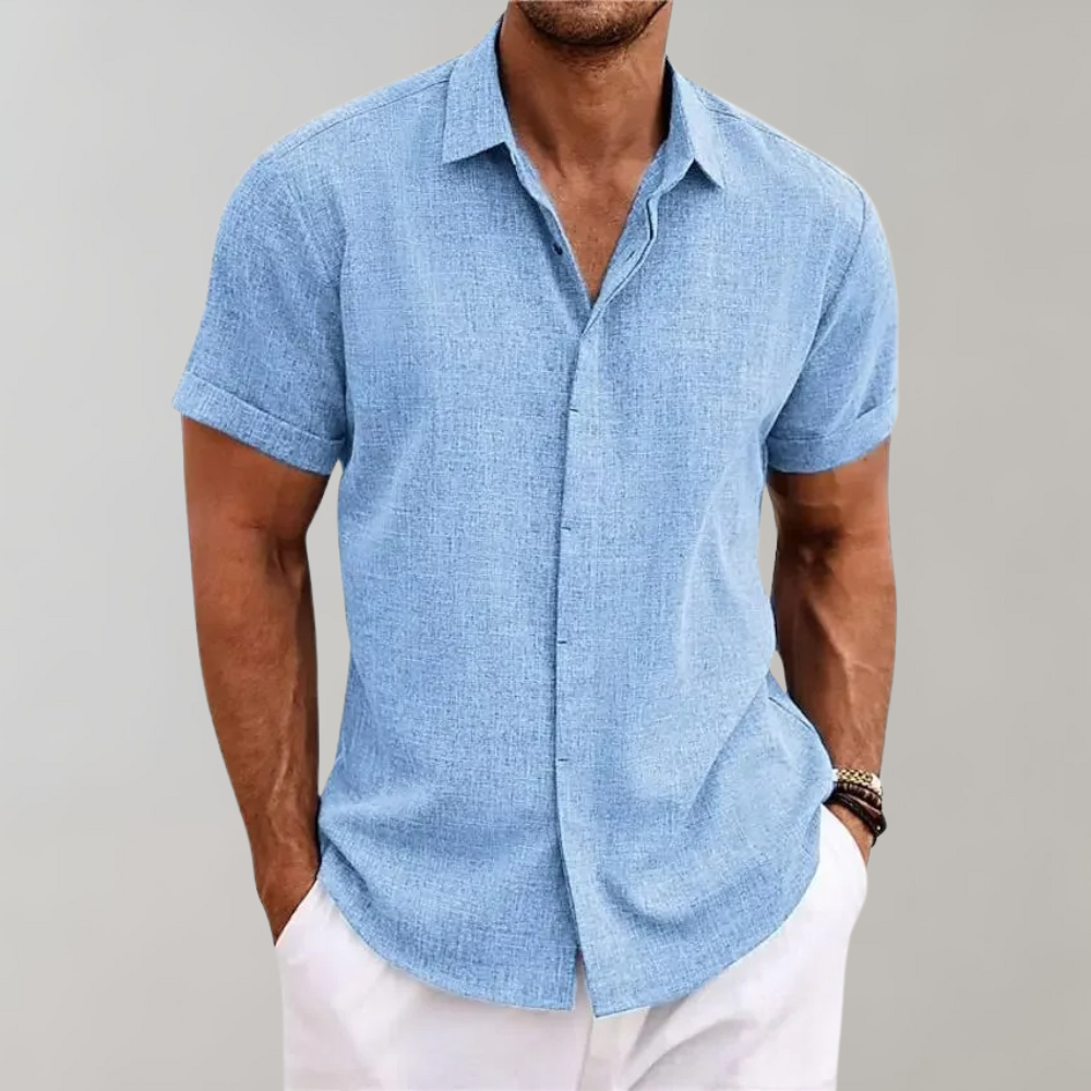 Short Sleeve Shirt - Button-Up - Summer - Polo Shirt - Men's Shirt