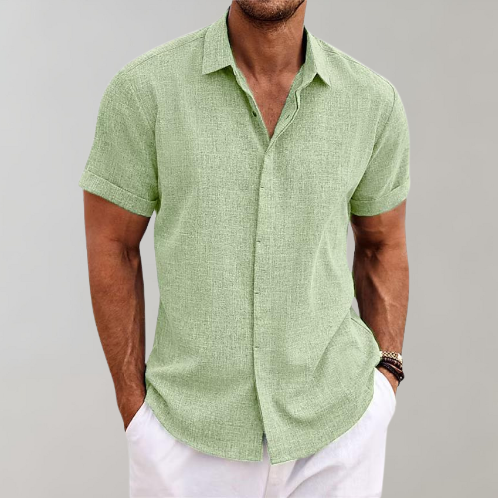 Short Sleeve Shirt - Button-Up - Summer - Polo Shirt - Men's Shirt