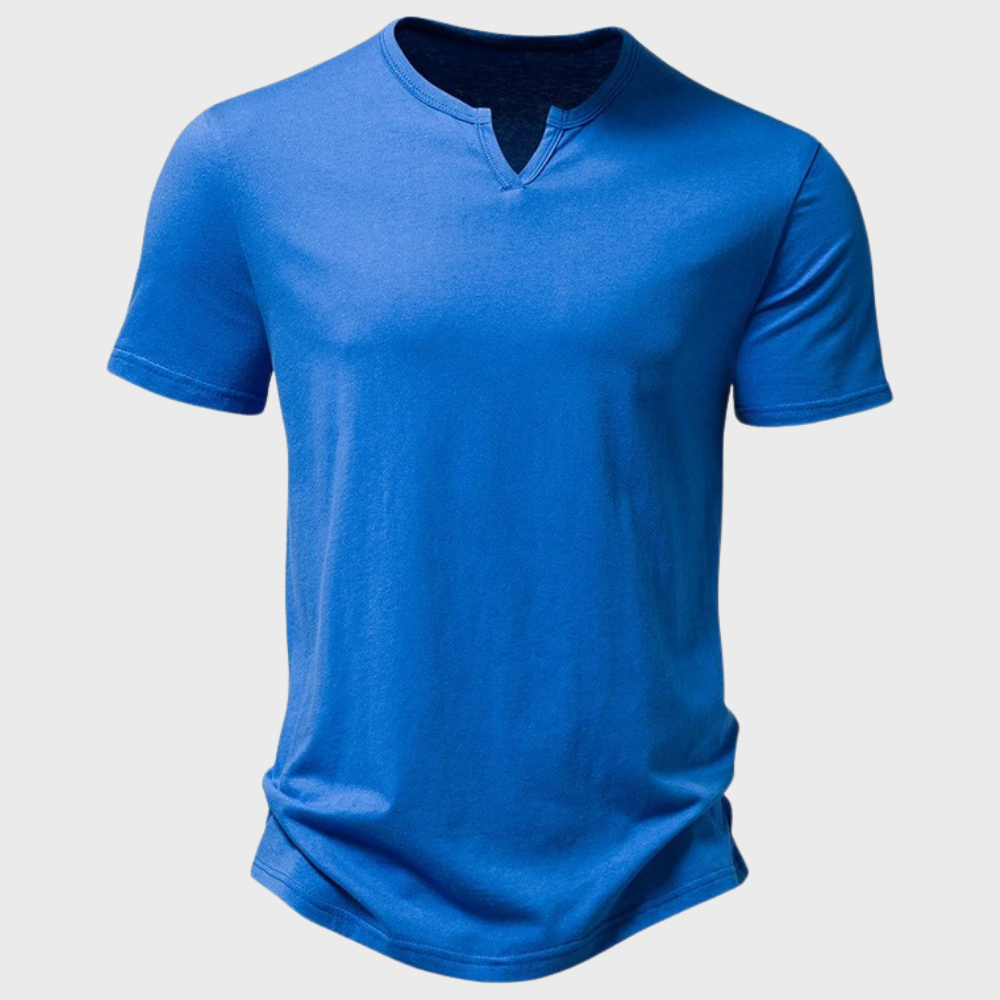 Summer T-Shirt | Lightweight | Button Neck | Plain T-Shirt | Men's T-Shirt