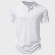 Summer T-Shirt | Lightweight | Button Neck | Plain T-Shirt | Men's T-Shirt
