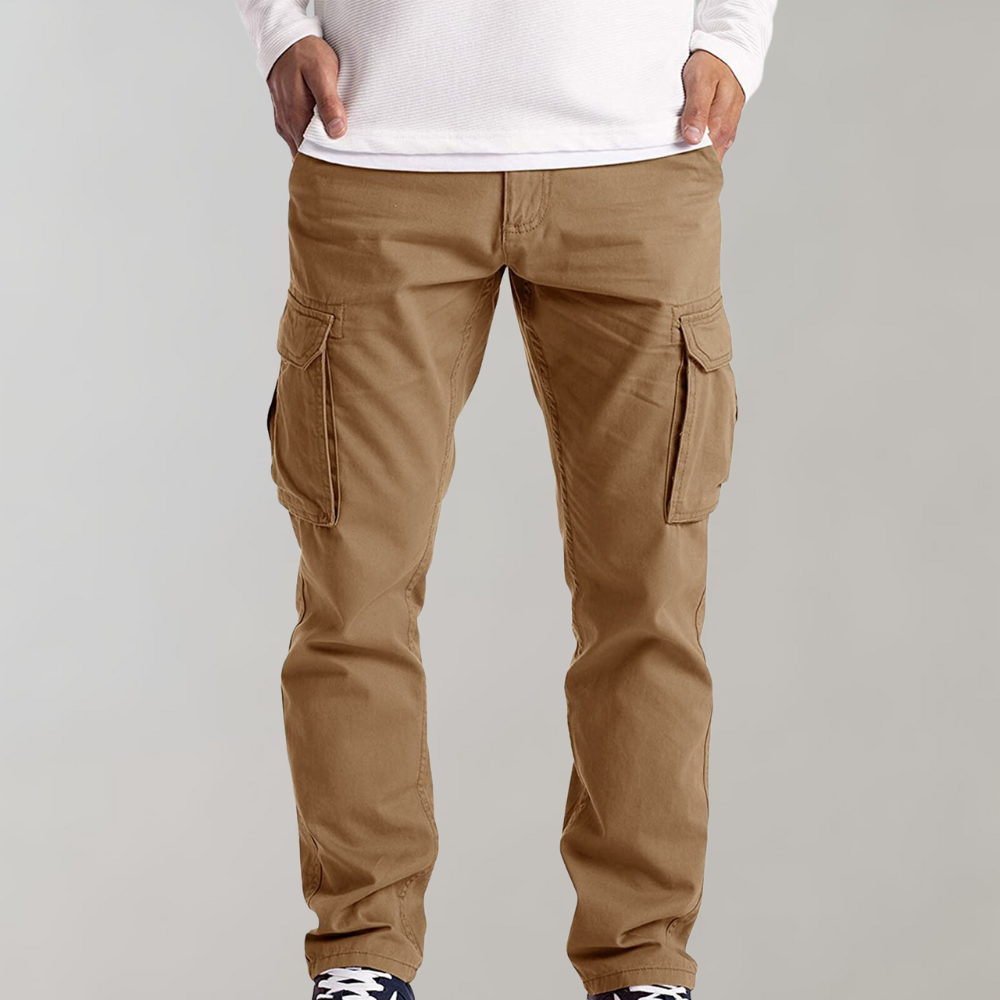 Cargo Pants - Men's Casual Straight Leg Cargo Trousers