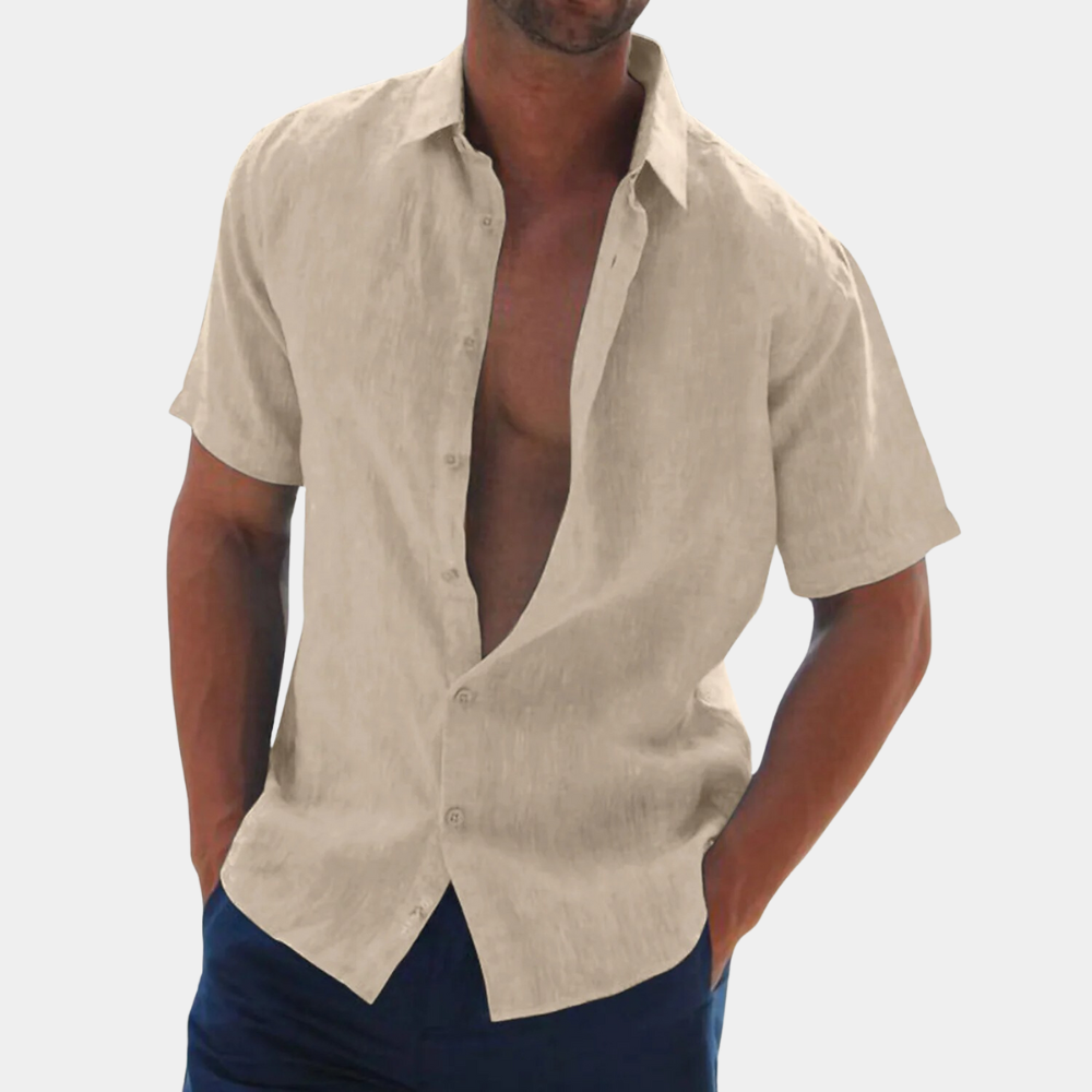 Short Sleeve Shirt - Men's Lightweight Buttoned Up Shirt for Summer