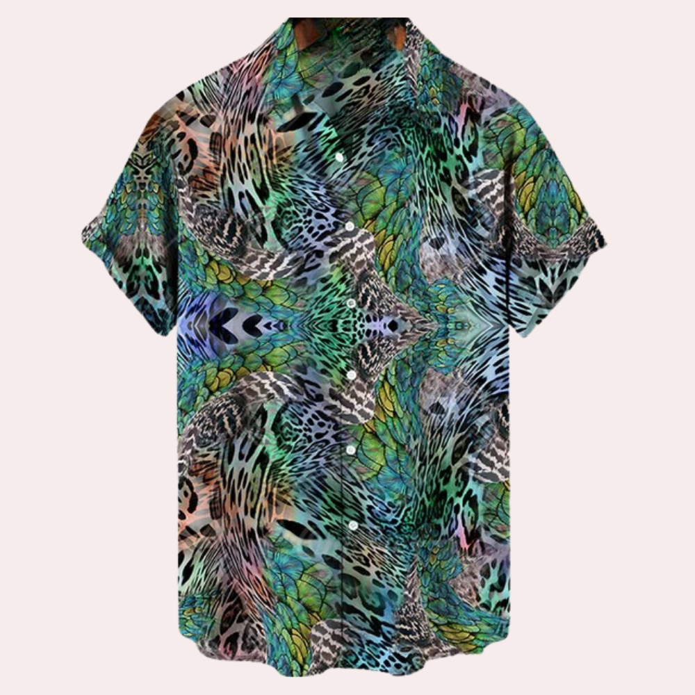 Short Sleeve Shirt | Printed | Lightweight | Button-Up Shirt | Men's Summer Shirt