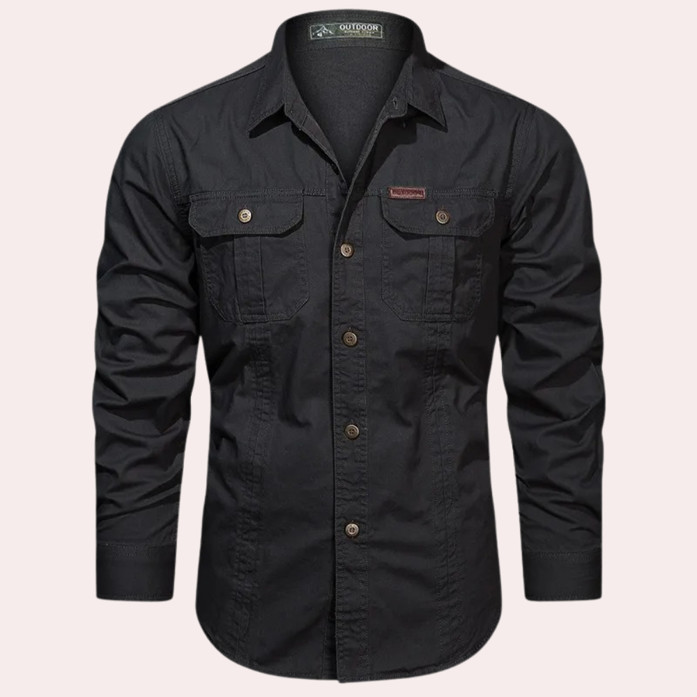 Cargo Shirt - Casual - Button-Up - Long Sleeve Shirt - Men's Shirt