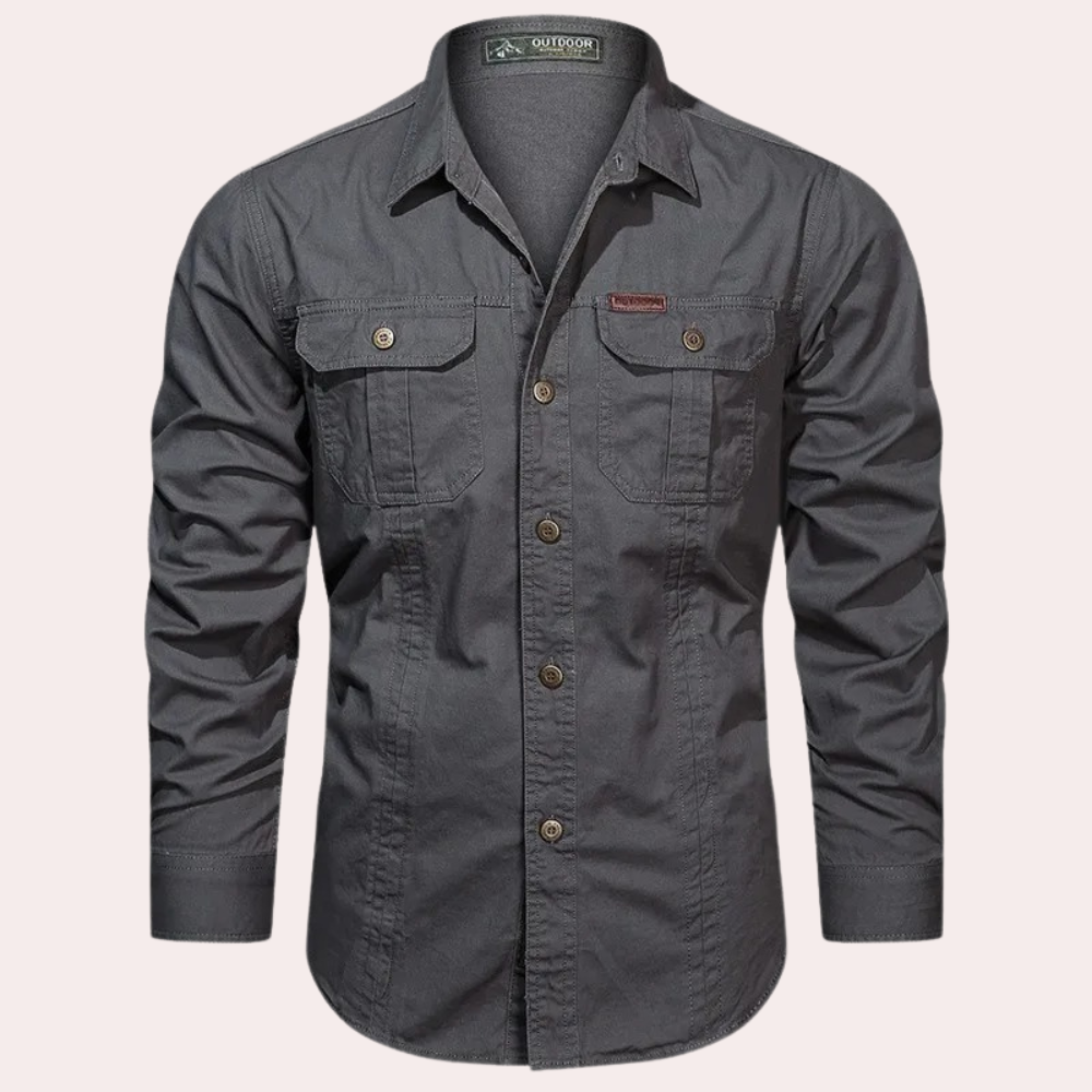 Cargo Shirt - Casual - Button-Up - Long Sleeve Shirt - Men's Shirt