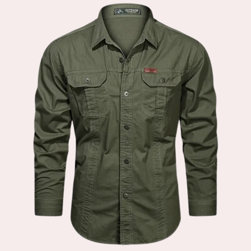 Cargo Shirt - Casual - Button-Up - Long Sleeve Shirt - Men's Shirt