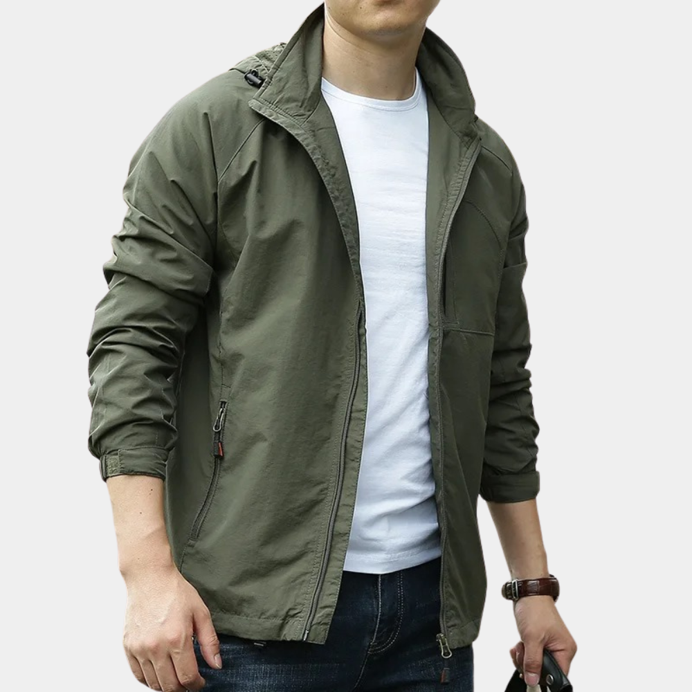 Summer Jacket - Men's Hooded Lightweight Cargo Jacket