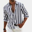 Striped Shirt | Button-Up | Summer | Long Sleeve Shirt | Men's Shirt