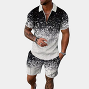 Shorts and Shirt Set - Men's Polo T-Shirt Two-Piece Set for Summer