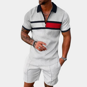 Shorts and Shirt Set - Men's Polo T-Shirt Two-Piece Set for Summer