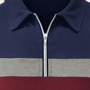 Long Sleeve Polo Shirt - Men's Collared Quarter Zip Long Sleeve T-Shirt