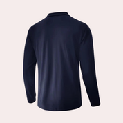 Long Sleeve Polo Shirt - Men's Collared Quarter Zip Long Sleeve T-Shirt
