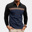 Long Sleeve Polo Shirt - Men's Collared Quarter Zip Long Sleeve T-Shirt