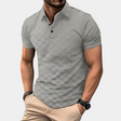 Polo T-Shirt - Men's Quarter Button Short Sleeve Polo Shirt