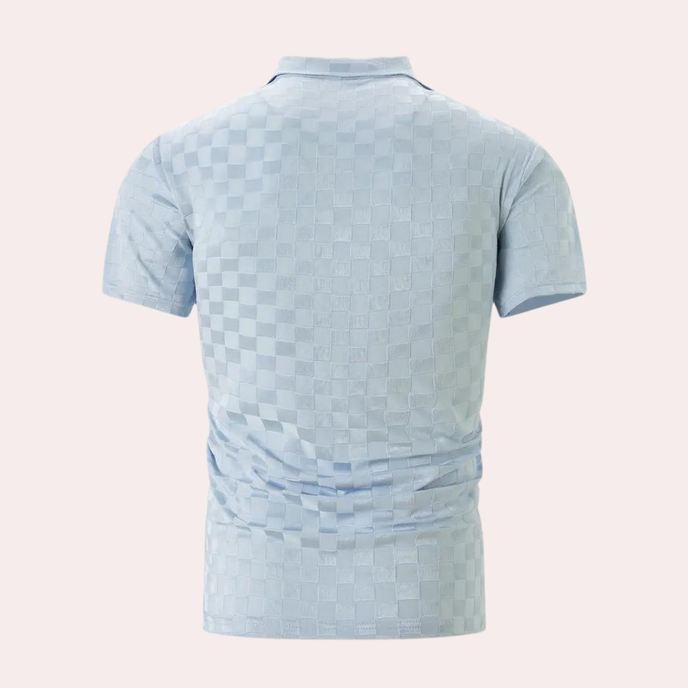 Polo T-Shirt - Men's Quarter Button Short Sleeve Polo Shirt