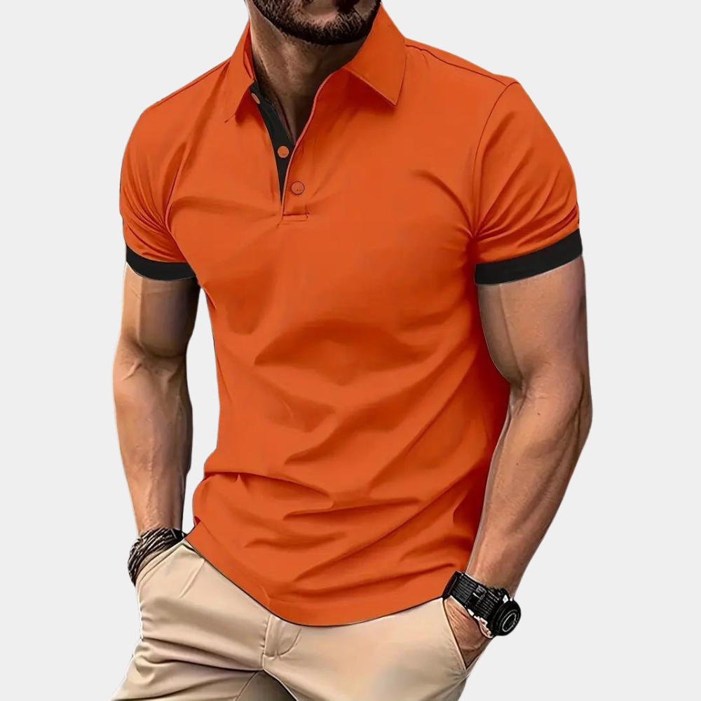 Polo T-Shirt - Orange - Short Sleeve - Collared T-Shirt - Men's Shirt