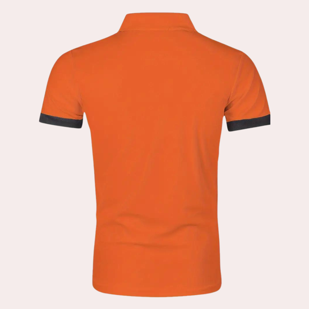 Polo T-Shirt - Orange - Short Sleeve - Collared T-Shirt - Men's Shirt