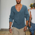 V-Neck Jumper | Long Sleeve | Summer | Knitted Sweater | Men's Clothing