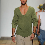 V-Neck Jumper | Long Sleeve | Summer | Knitted Sweater | Men's Clothing