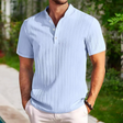 Summer Shirt - Short Sleeve - Button Neck - Polo Shirt - Men's Shirt