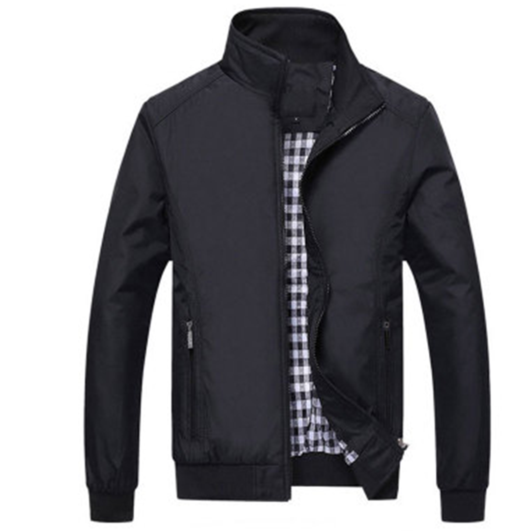 Summer Jacket - Men's Windproof Zip-Up Harrington Jacket