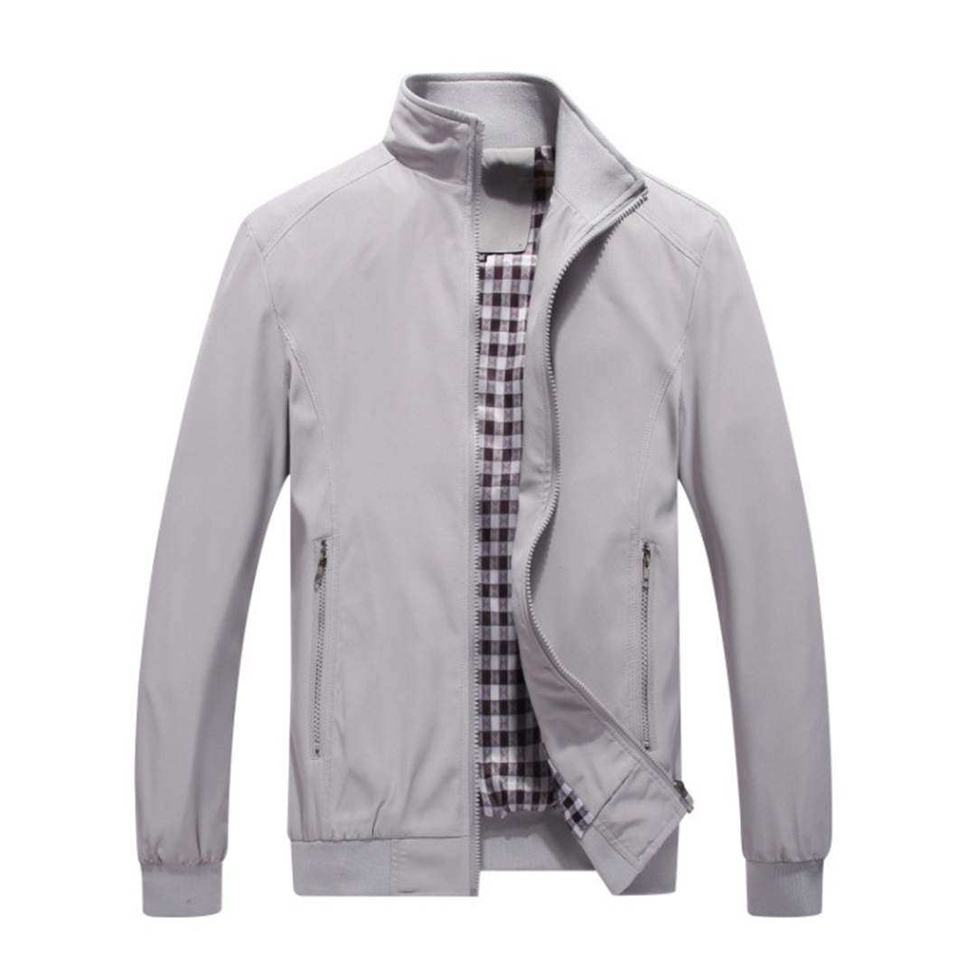 Summer Jacket - Men's Windproof Zip-Up Harrington Jacket