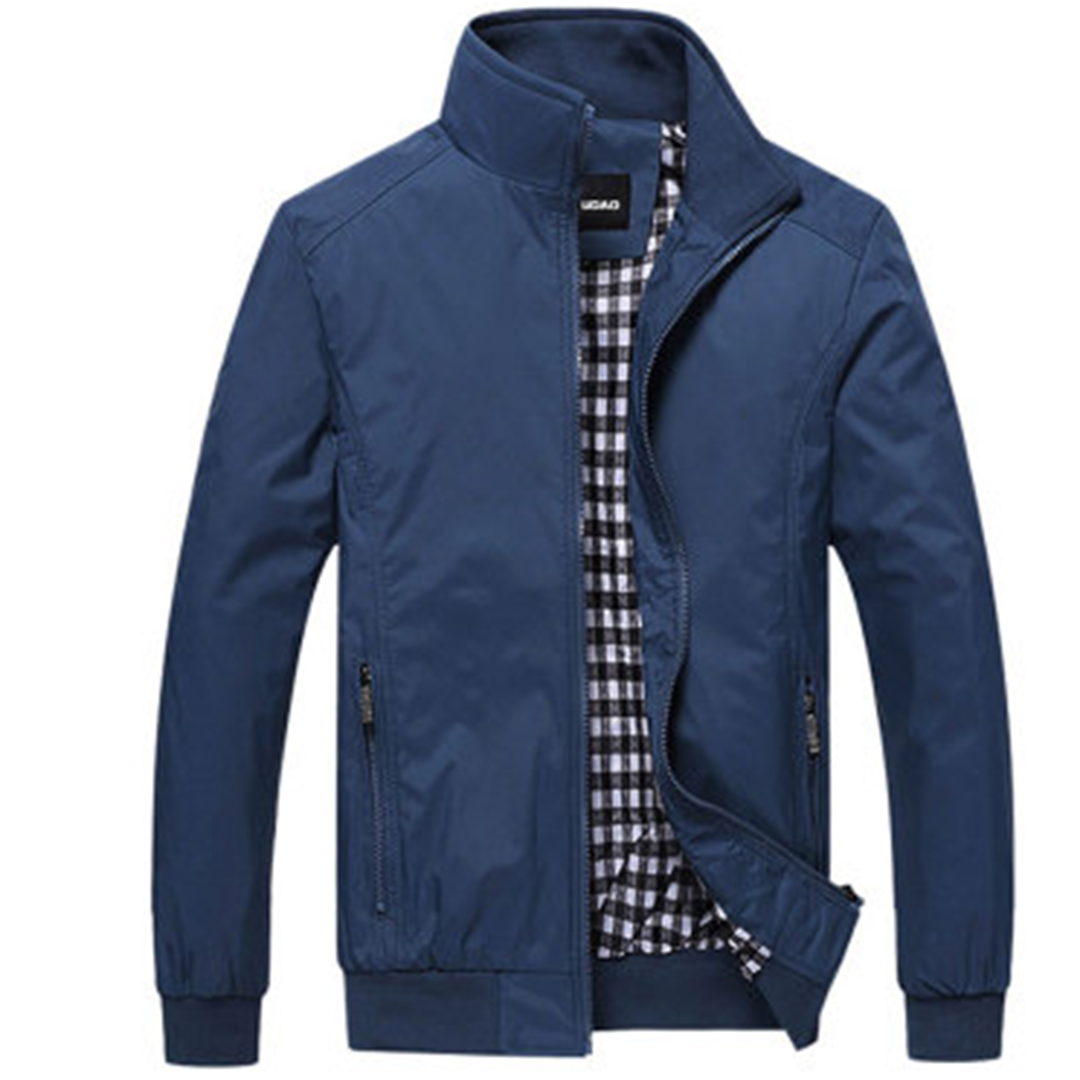 Summer Jacket - Men's Windproof Zip-Up Harrington Jacket