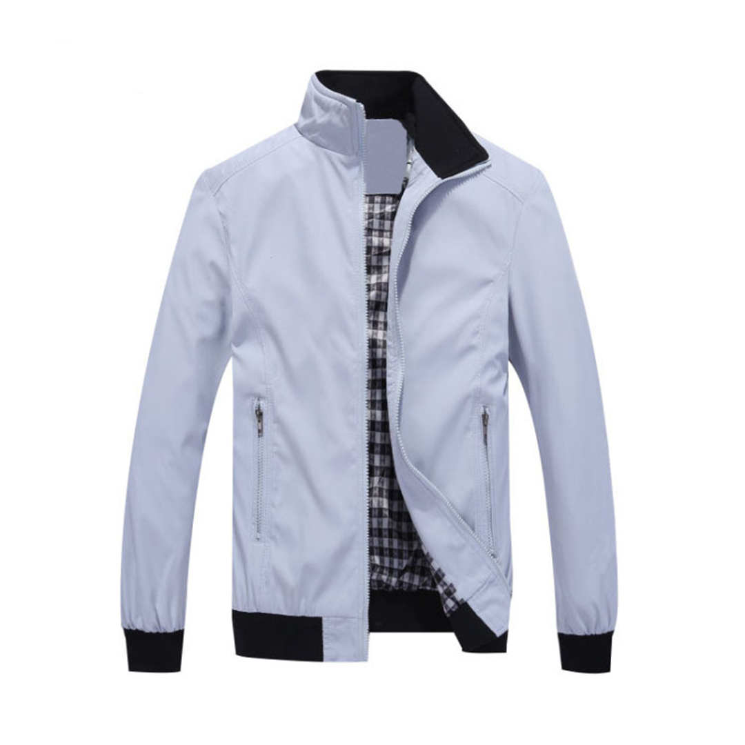 Summer Jacket - Men's Windproof Zip-Up Harrington Jacket