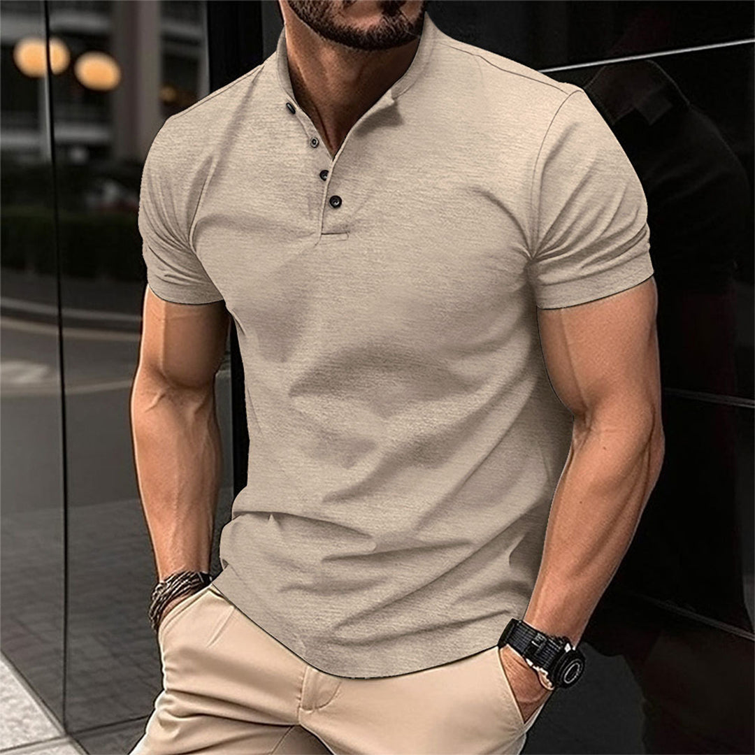 Men's T-Shirt | Short Sleeve | Button Neck | Polo Shirt | Men's Clothing