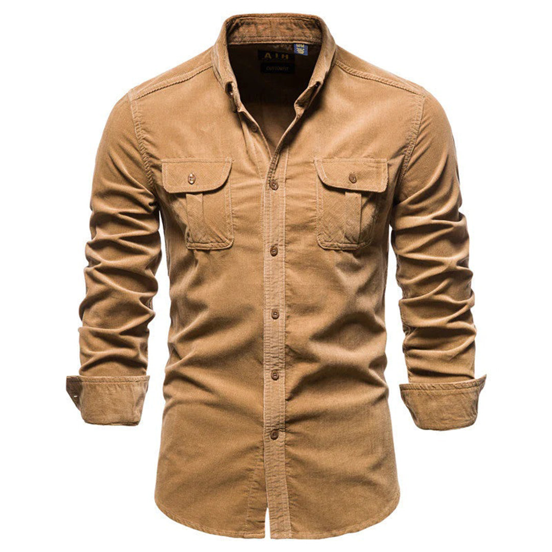 Corduroy Shirt | Long Sleeve | Breast Pockets | Button-Up Shirt | Men's Shirt