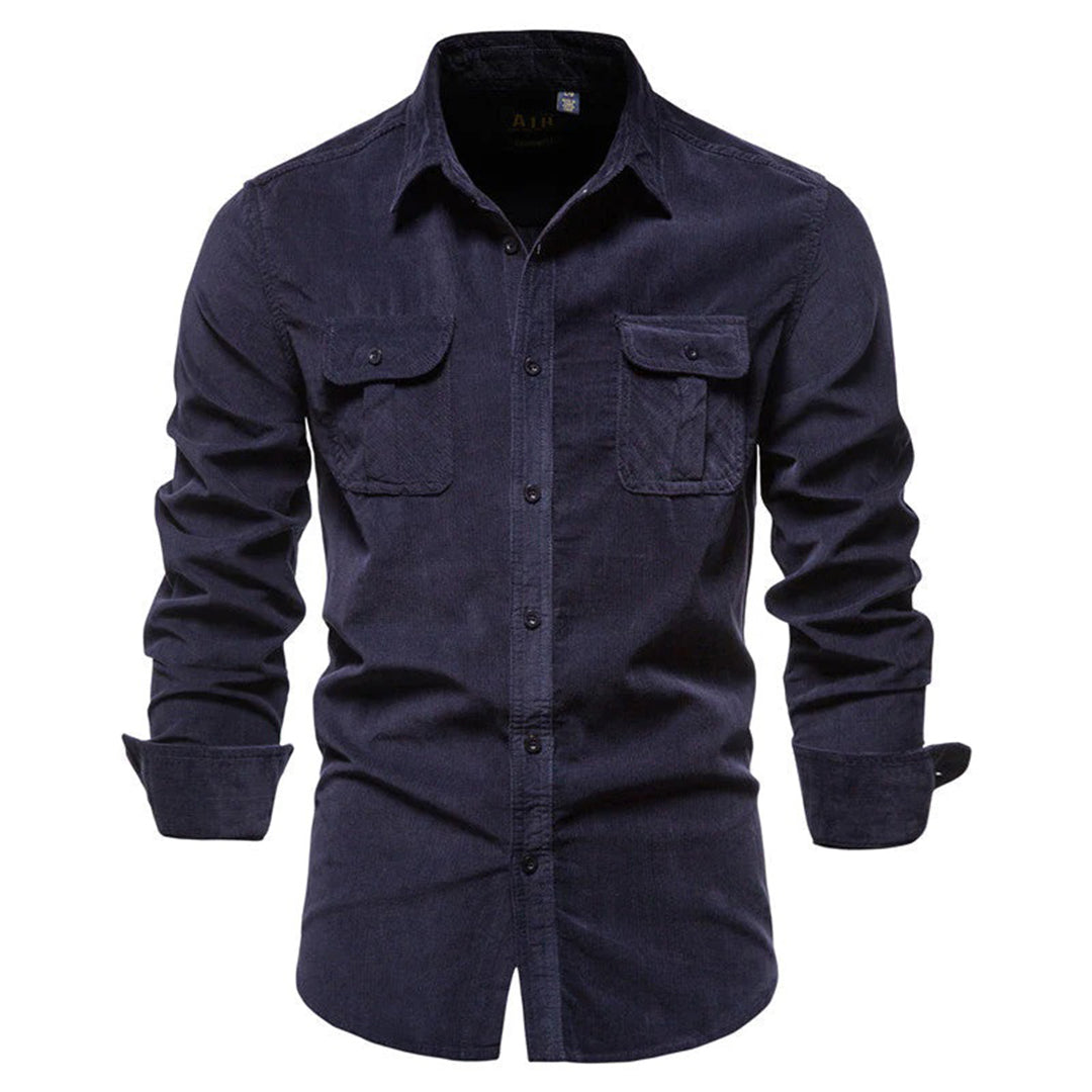 Corduroy Shirt | Long Sleeve | Breast Pockets | Button-Up Shirt | Men's Shirt