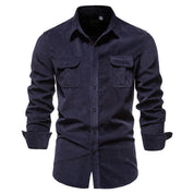 Corduroy Shirt | Long Sleeve | Breast Pockets | Button-Up Shirt | Men's Shirt