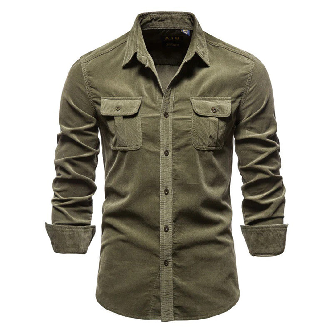 Corduroy Shirt | Long Sleeve | Breast Pockets | Button-Up Shirt | Men's Shirt