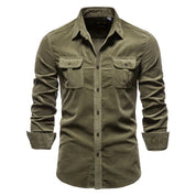 Corduroy Shirt | Long Sleeve | Breast Pockets | Button-Up Shirt | Men's Shirt