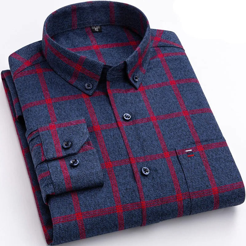 Plaid Shirt | Long Sleeve | Collared | Button-Up Shirt | Men's Shirts