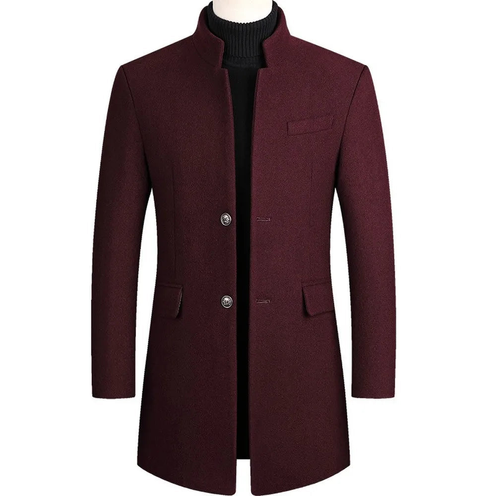 Wool Trench Coat - Formal - Classic - Single Breasted Coat - Men's Jackets