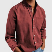 Button-Up Shirt | Long Sleeve | Collared | Denim Shirt | Men's Shirt
