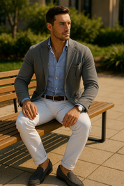 Men's Blazer - Casual Single Breasted Slim Fit Blazer Jacket