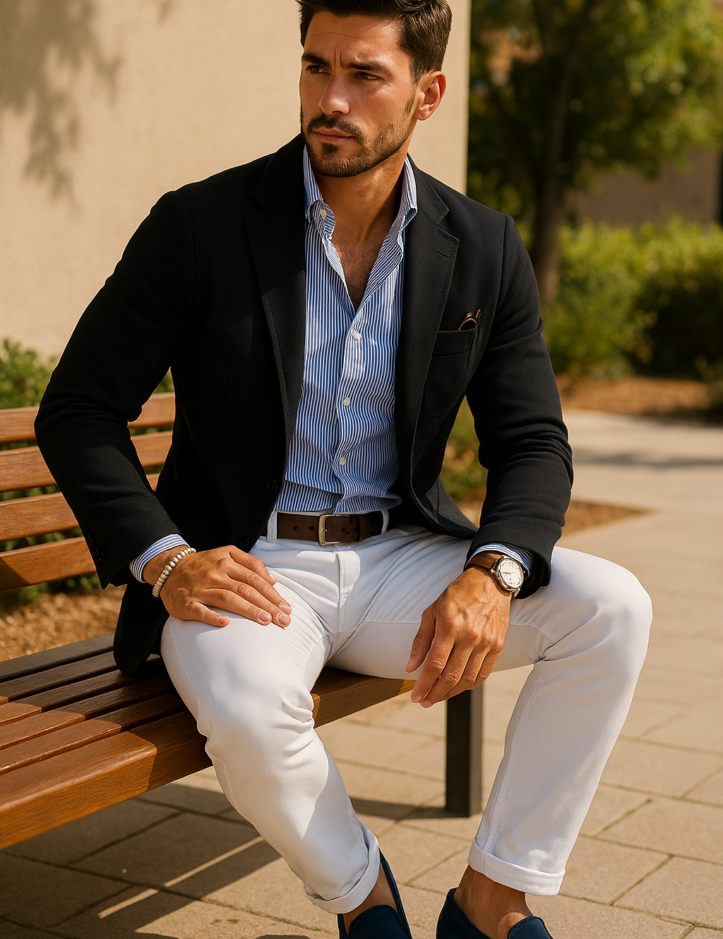 Men's Blazer - Casual Single Breasted Slim Fit Blazer Jacket
