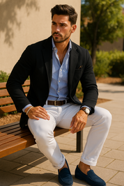 Men's Blazer - Casual Single Breasted Slim Fit Blazer Jacket