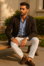 Men's Blazer - Casual Single Breasted Slim Fit Blazer Jacket