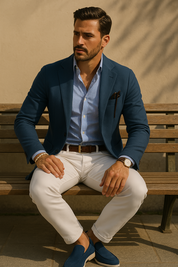 Men's Blazer - Casual Single Breasted Slim Fit Blazer Jacket