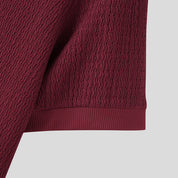 Sweater Tshirt - Men's Short Sleeve Turtleneck Knitted High Neck T-Shirt