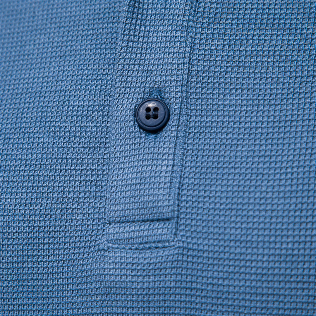 Long Sleeve T-Shirt - Men's Plain Quarter Button Long Sleeve Shirt