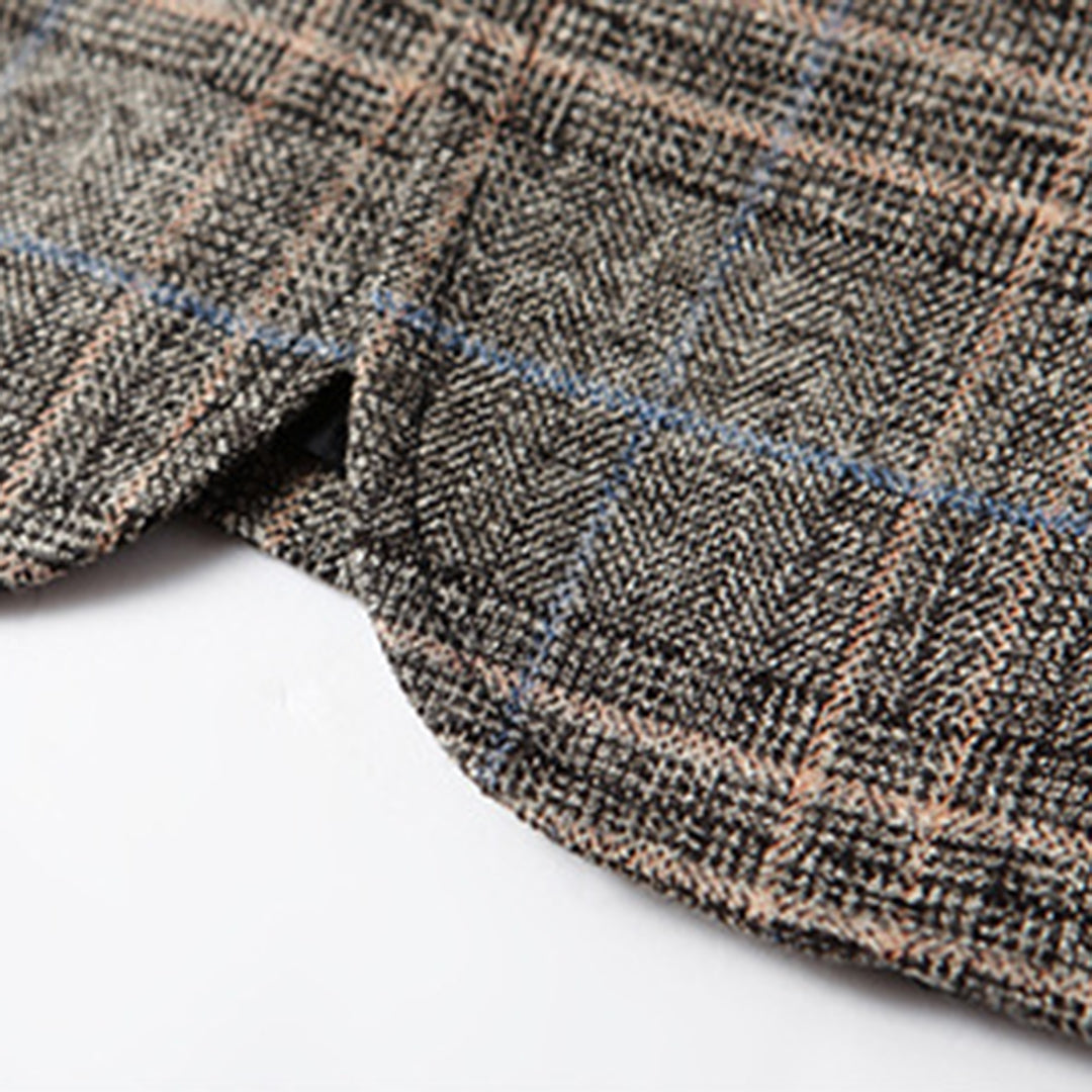Men's Blazer - Single Breasted - Pockets - Checkered Blazer - Suit Jacket
