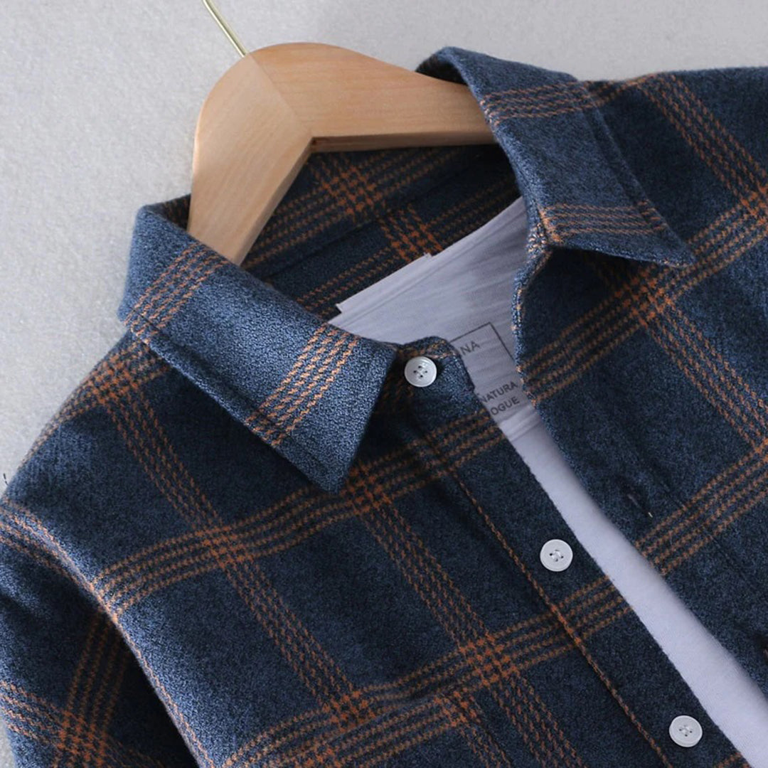 Plaid Shirt - Men's Button-Up Checkered Long Sleeve Shirt