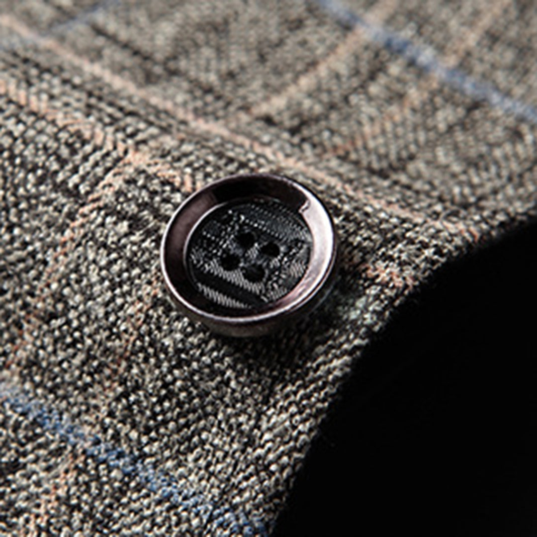 Men's Blazer - Single Breasted - Pockets - Checkered Blazer - Suit Jacket